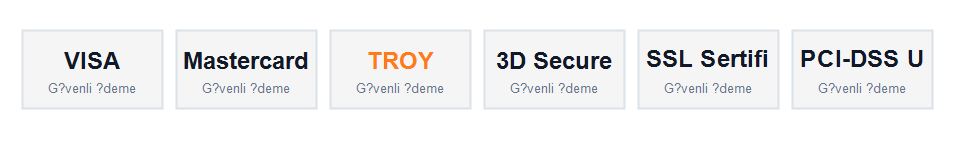 Guvenli odeme ve kart logolari